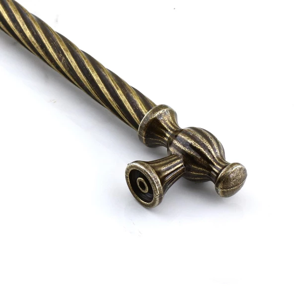 Burma Eskitme Antik Sarı Metal 224 mm -22.4 cm Mobilya Mutfak Çekmece Dolap Kulpu Kulbu Kulpları - 6