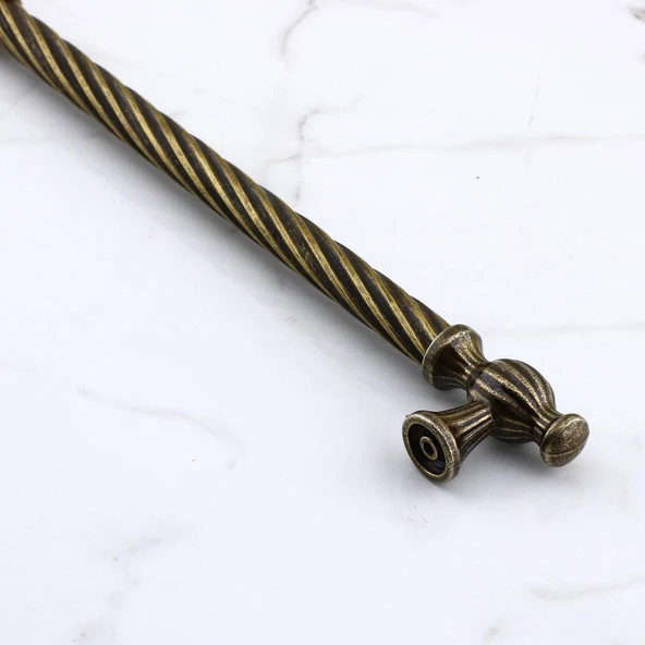 Burma Eskitme Antik Sarı Metal 224 mm -22.4 cm Mobilya Mutfak Çekmece Dolap Kulpu Kulbu Kulpları - 7