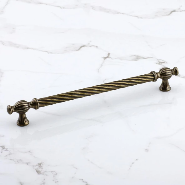 Burma Eskitme Antik Sarı Metal 224 mm -22.4 cm Mobilya Mutfak Çekmece Dolap Kulpu Kulbu Kulpları - 5