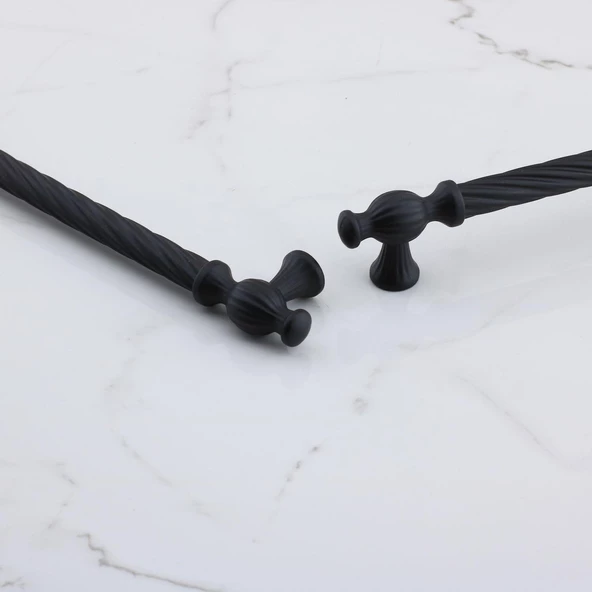 Burma Siyah Metal Kulp 160 mm - 16 cm Mobilya Çekmece Mutfak Dolabı Dolap Kulpları Kulbu Kulpu Siyah - Resim 6