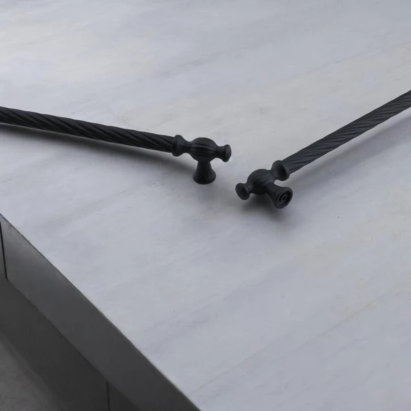 Burma Siyah Metal Kulp 160 mm - 16 cm Mobilya Çekmece Mutfak Dolabı Dolap Kulpları Kulbu Kulpu Siyah - Resim 4