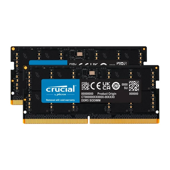 Crucial CT2K32G56C46S5 64GB (2x32) 5600MHz CL46 DDR5 Dizüstü Bilgisayar Bellek