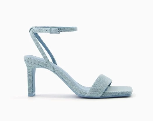 Bershka Bilekten Bağlamalı Topuklu Ince Bantlı Sandalet - 2