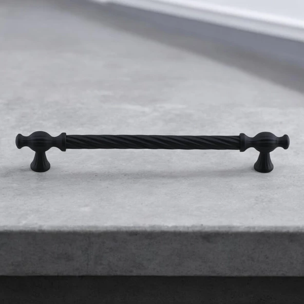 Burma Siyah Metal Kulp 224 mm - 22.4 cm Mobilya Çekmece Mutfak Dolabı Dolap Kulpları Kulbu Kulpu - 3