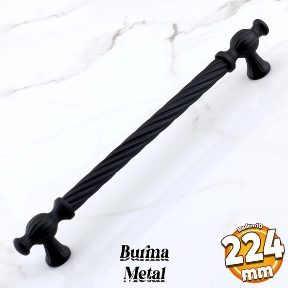 Burma Siyah Metal Kulp 224 mm - 22.4 cm Mobilya Çekmece Mutfak Dolabı Dolap Kulpları Kulbu Kulpu