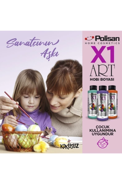 Polisan X1art Multisurface Hobi Boyası 120ml - 0093 Gri - 4