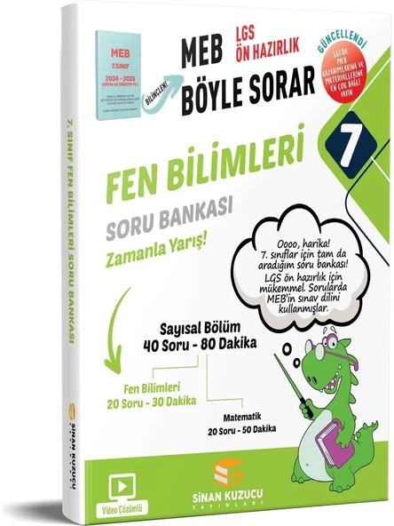 Sinan Kuzucu Yayınları 7. Sınıf Meb Böyle Sorar Fen Bilimleri Soru Bankası Video Çözümlü