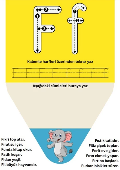Sevimli Alfabe-Sayılar YAZ-SİL Kitabı - Resim 3