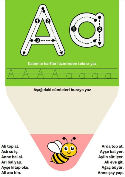 Sevimli Alfabe-Sayılar YAZ-SİL Kitabı - Resim 2