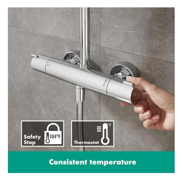hansgrohe Crometta E Duş kolonu 240 1 jet, banyo termostatı ile 27298000 - 7