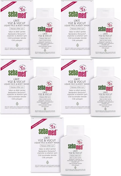 Sebamed Yüz ve Vücut Temizleyici Likit 200ML (5 Li Set)