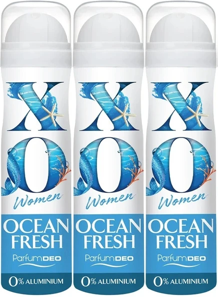 XO Deodorant 150ML Women-Kadın Ocean Fresh (3 Lü Set)