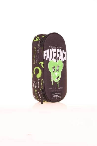 Kaukko Nature Özel Bölmeli Kalem Çantası Fake Face K2638 - 2