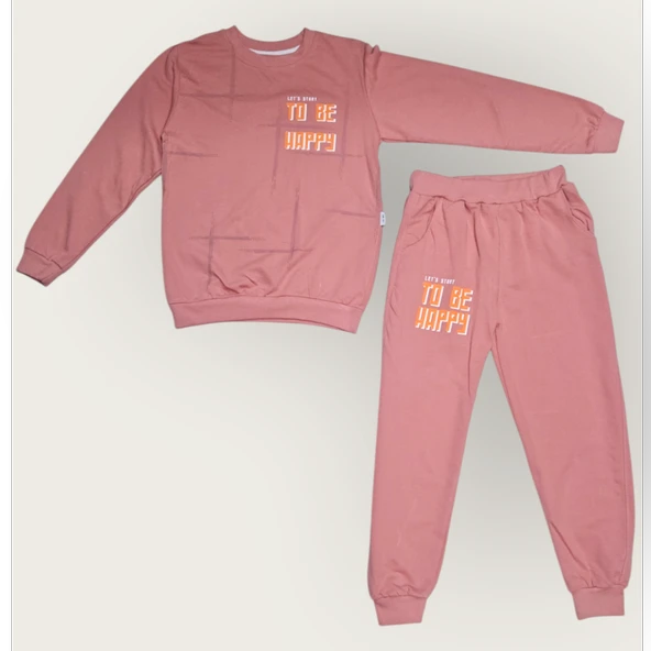 To Be Happy Motif Kız Çocuk Eşofman MNK0624 - Resim 17