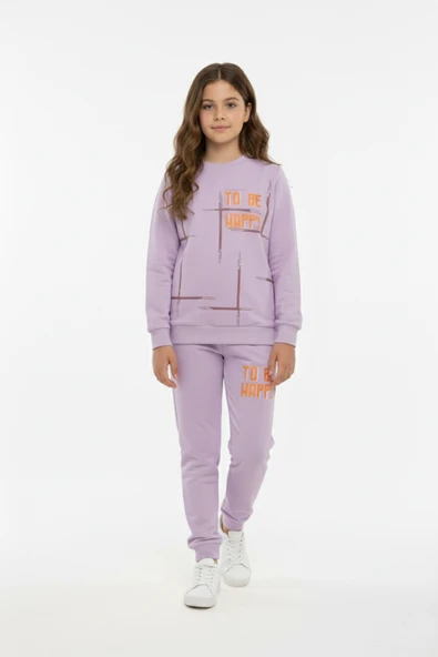 To Be Happy Motif Kız Çocuk Eşofman MNK0624 - Resim 16