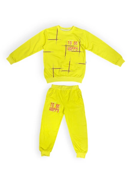 To Be Happy Motif Kız Çocuk Eşofman MNK0624 - Resim 7