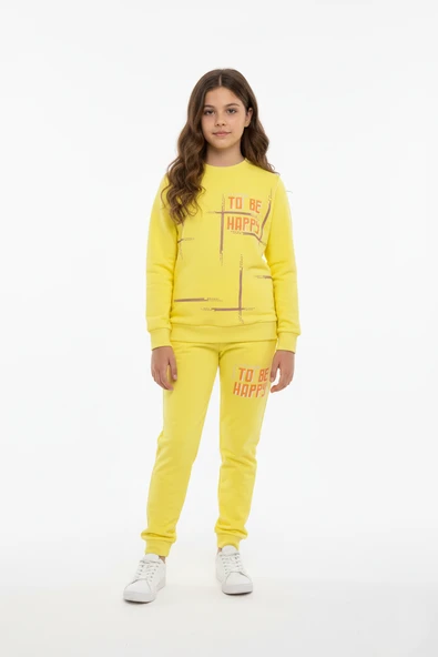 To Be Happy Motif Kız Çocuk Eşofman MNK0624 - Resim 20