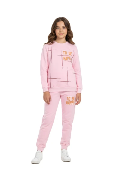 To Be Happy Motif Kız Çocuk Eşofman MNK0624 - Resim 21