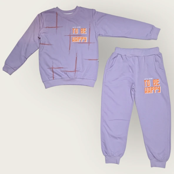 To Be Happy Motif Kız Çocuk Eşofman MNK0624 - Resim 15