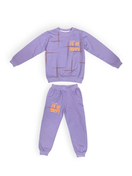 To Be Happy Motif Kız Çocuk Eşofman MNK0624 - Resim 9