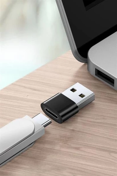 Dönüştürücü Adaptör USB 'den TYPE-C 'ye Veri Aktarımı Sağlayıcı Şarj Data Çevirici - 10