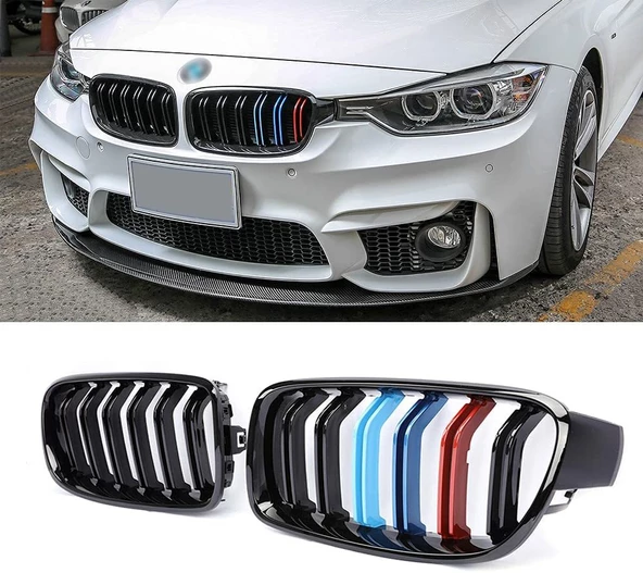 AUTOGP Bmw F30 ön panjur böbrek m şeritli renkli 2012 / 2018