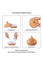 Aroma Difüzör Gece Işığı 7 Led Nemlendirici Kumandalı Buhar Makinesi 550ML. - 6