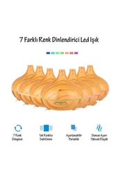 Aroma Difüzör Gece Işığı 7 Led Nemlendirici Kumandalı Buhar Makinesi 550ML. - 3