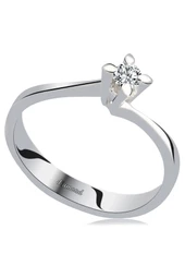 Cigold Tektaş Pırlanta Yüzük 14 Ayar Altın 0,08 Ct OA-6258 - 1