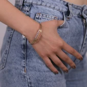 Üç Renk Dorika Sarma Kelepçe Bileklik - 1