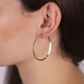 Renkli Taşlı Halka Küpe - 1