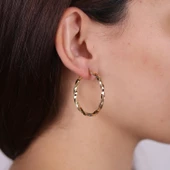 İşlemeli Büyük Boy Burgu Küpe - 1