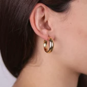 Kalın Bombe Halka Küpe - 1