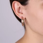 Dorika Top Dizili Oval Küpe - 1