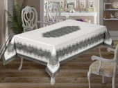 Nilüfer Dantelli Dikdörtgen Baskılı Masa Örtüsü - 2