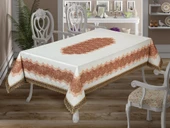 Nilüfer Dantelli Dikdörtgen Baskılı Masa Örtüsü - 4