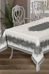 Nilüfer Dantelli Dikdörtgen Baskılı Masa Örtüsü - 10