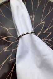 12 Adet Gümüş Metal Peçete Halkası - 3