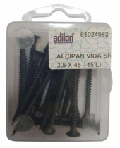 ADİLON ALÇIPAN VİDA SİVRİ 3,5 X 45-15'Lİ - 2