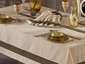 Bera Nakışlı Keten A.Servisli Masa Örtüsü Takımı 14 Parça thumbnail 3