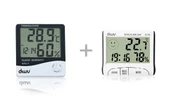 Diwu HTC-1 ve DC102 Termometre Nem Ölçer Saat Seti - 1
