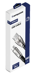 Sprange T-Viola Type-C Usb Metal Başlık 1Mt 3.1A Şarj ve Data Kablosu - 2