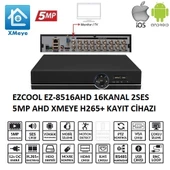 EZCOOL EZ-8516AHD 16 KANAL 5 MP 1HDD XMEYE KAYIT CİHAZI - 1