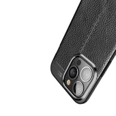 Vendas iPhone 14 Pro (14 Pro Uyumlu) Deri Desenli Niss Dikiş Tasarımlı Darbe Dirençli Silikon Kılıf + Seramik Nano Ekran Koruyucu - 4