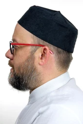 Kubbeli Sert Kalıp Takke - Siyah - 3