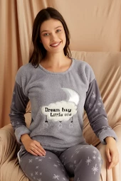 Nisanca Kışlık Kadın Polar Pijama Takımı - Yılbaşı Pijaması - 12