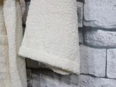 Plain Şal Yaka Büyük Beden Tek Banyo Bornozu Krem thumbnail 6