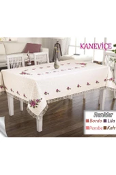 Kanaviçe Baskılı Güpürlü Masa Örtüsü - 6