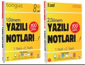 8. Sınıf Yazılı Notları 1. Dönem ve 2. Dönem 1 ve 2. Yazılı - Tonguç Yayınları - 1