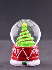 Yeni Yıl 2023 Çam Ağacı Temalı Mini Boy Işıklı Kar Küresi 6.5 cm 2-A - 2